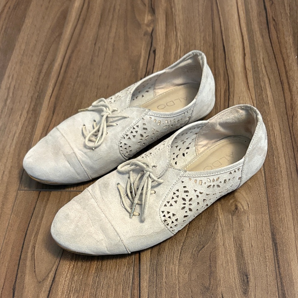 Aldo Women's Suede Cutout Lace-Up Flats